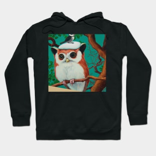 owl perched on tree branch Hoodie